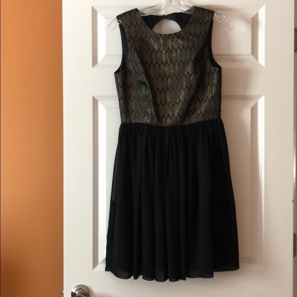 Max and Cleo Black and Gold Dress